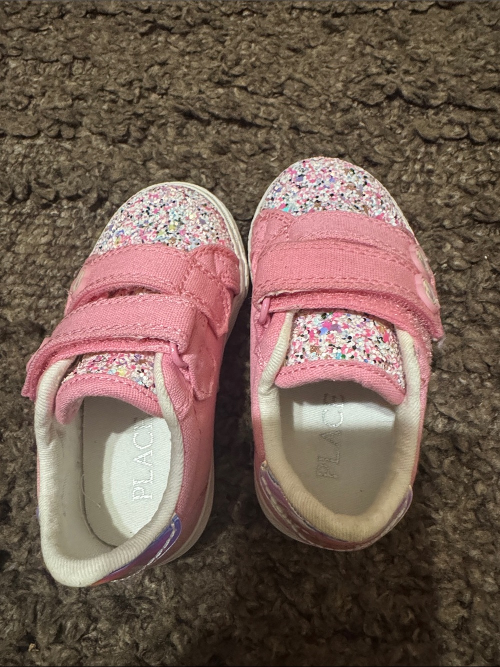 The Children's Place Pink Glitter Velcro Sneakers